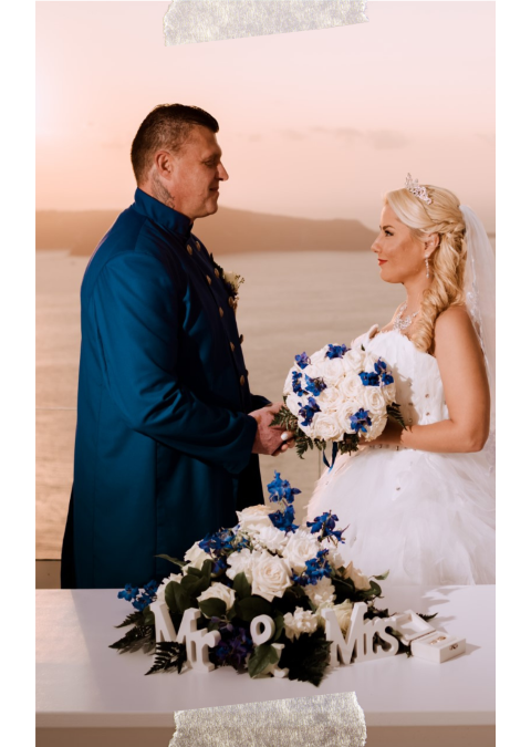 Elopement in enchanting sunset of Santorini Elopement in enchanting sunset of Santorini